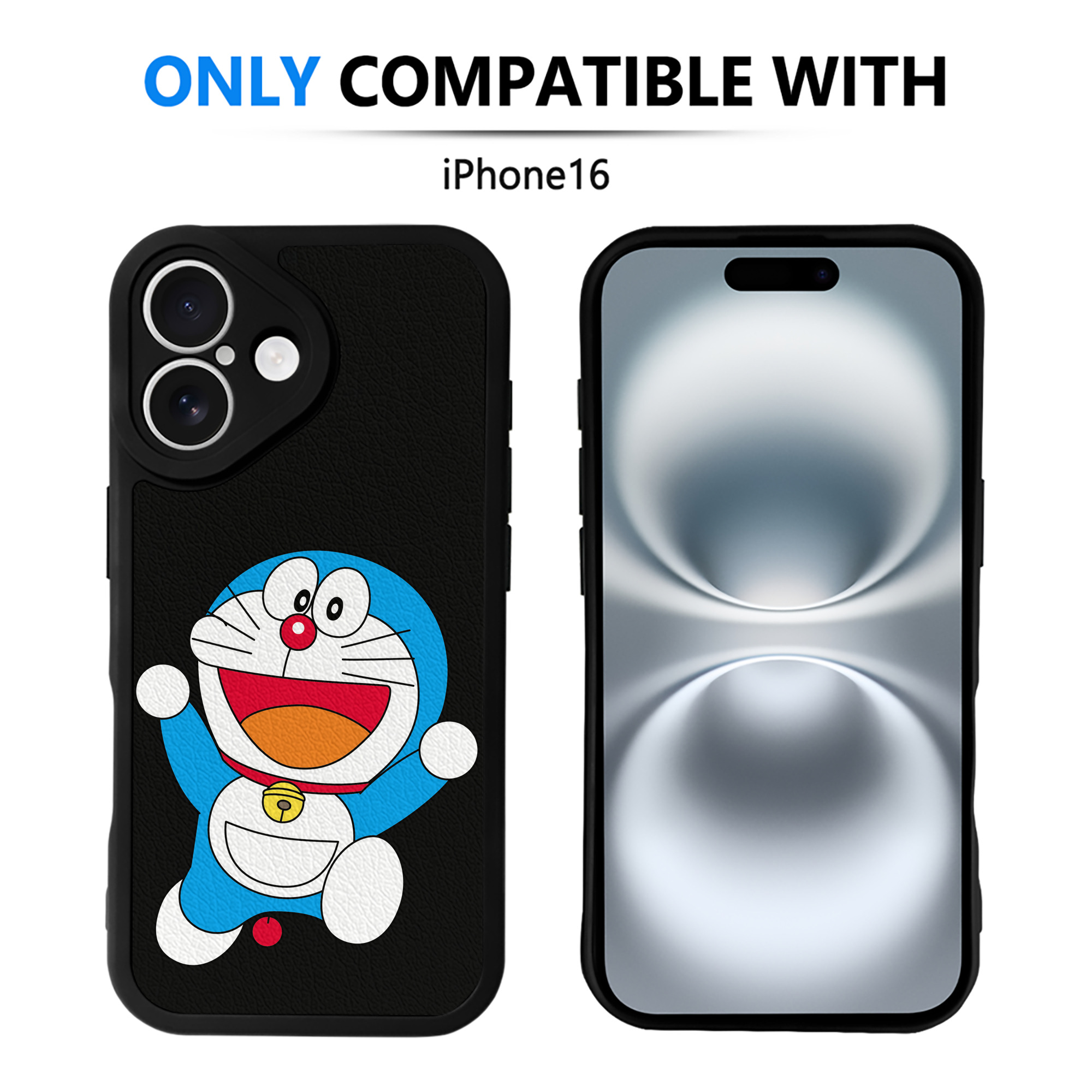 （画像用） ドラえもん Doraemon 【iPhone 16シリーズ対応】シリコンスマホケース（レザー調） 材質：シリコン